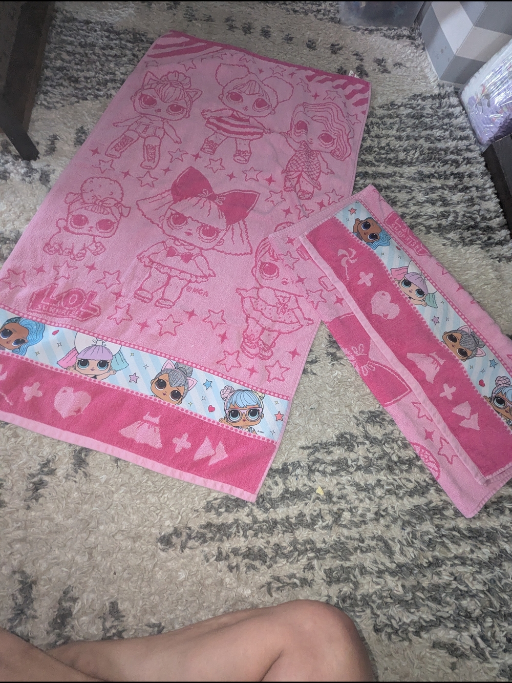L.O.L. Surprise! Pink Character Kids Beach Towel Set